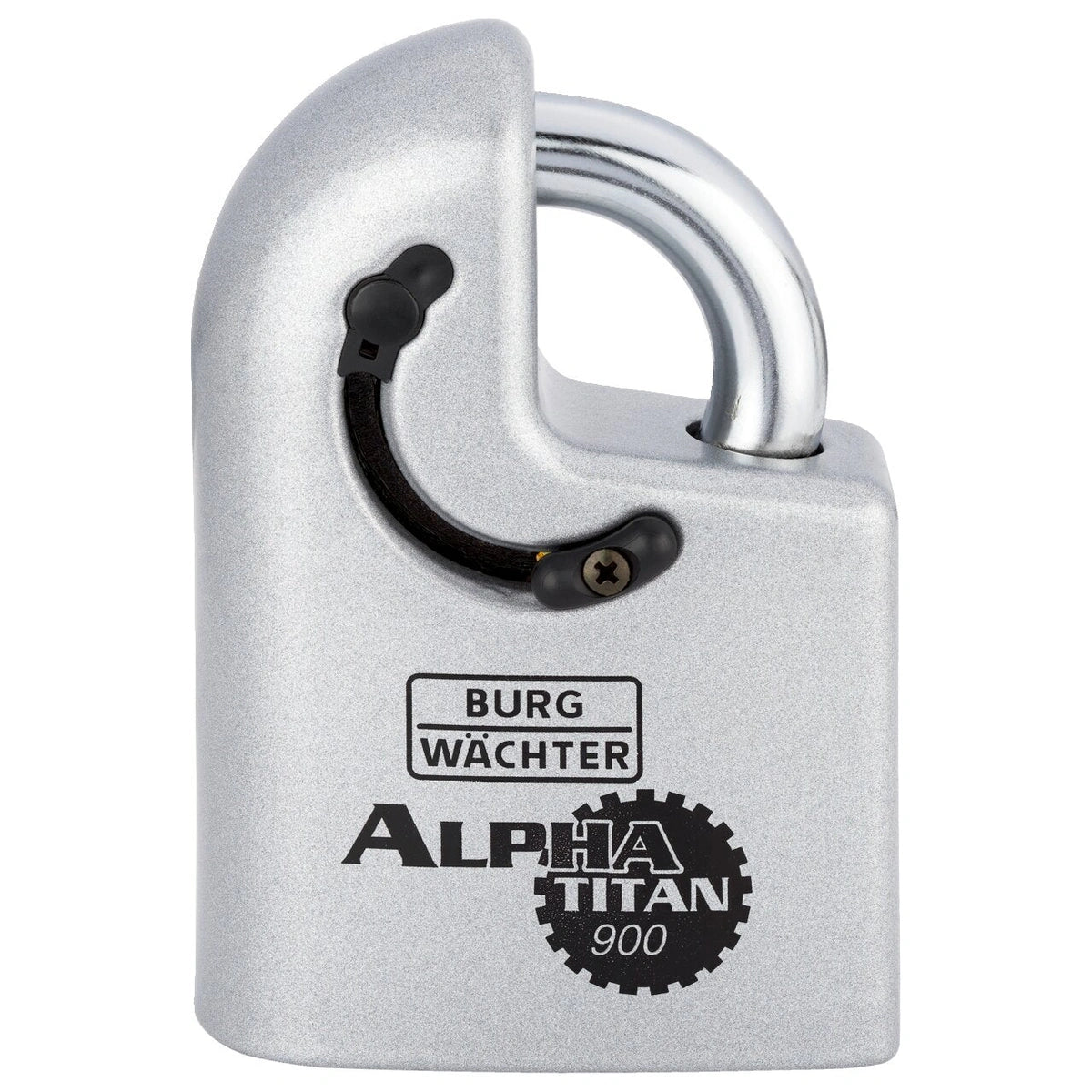 Burg-Wächter Vorhangschloss Alpha Titan 900 85 V – Vorderansicht, geschlossen