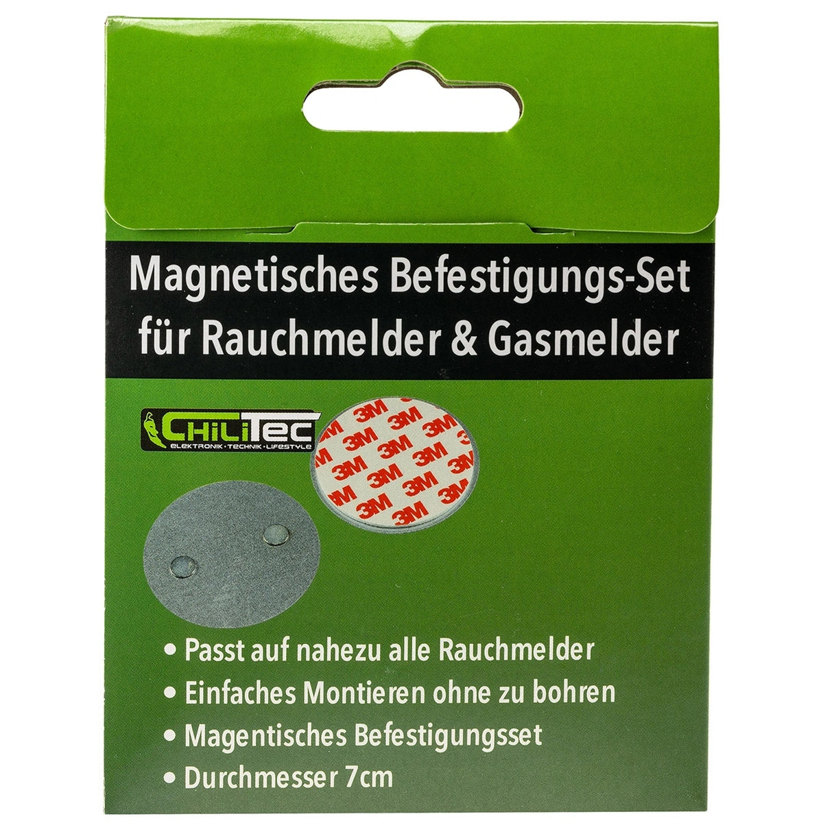 ChiliTec Magnetisches Befestigungs-Set für Rauchmelder & Gasmelder – Verpackung Vorderseite
