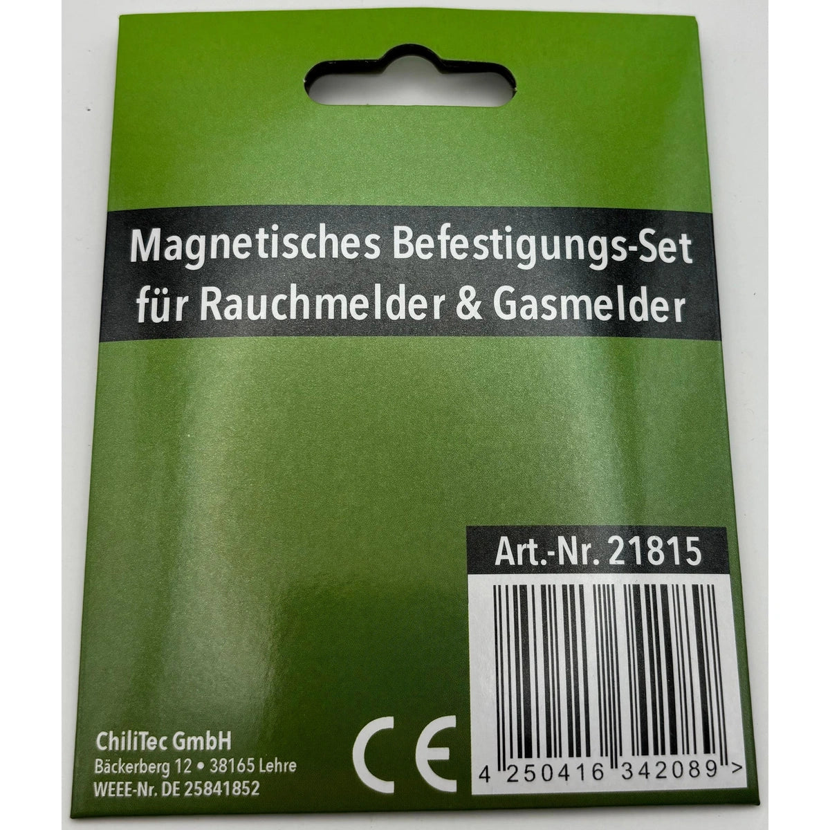 ChiliTec Magnetisches Befestigungs-Set für Rauchmelder & Gasmelder – Verpackung Rückseite