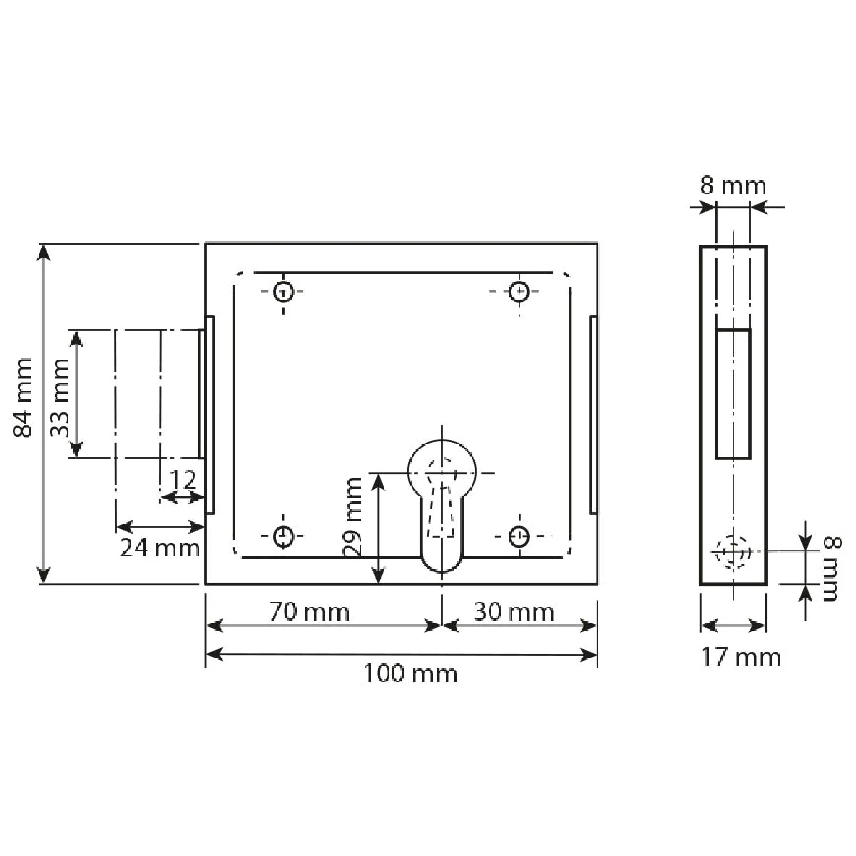Dulimex_Kastenriegelschloss_KB_070BB_B_Buntbart_-_0160.099.0711_-_Technische_Zeichnung